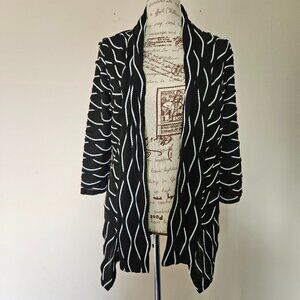 Black/White Open Cardigan